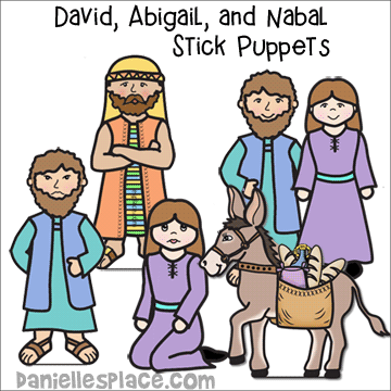 David, Nabal, and Abigail Stick Puppets
