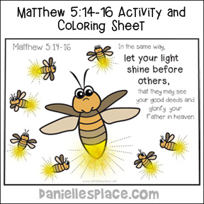 Firefly Bible Verse Coloring and Activity sheet