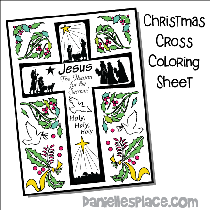 Christmas Cross Coloring Sheet