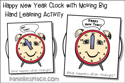 Happy New Year Clock Learning Activity