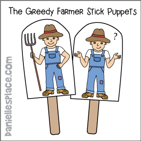 The Greedy Farmer Stick Puppets