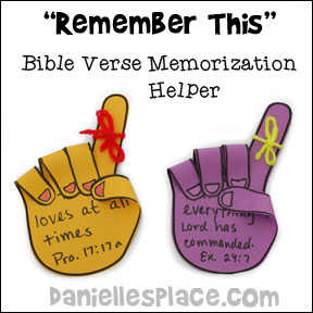 Remember Memory Verse Hand Picture