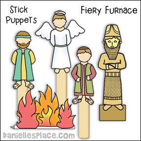 Fiery Furnace Stick Puppets
