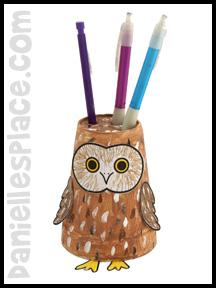 Owl Cup Craft Pencil Holder