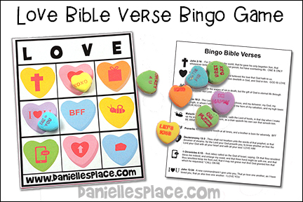 Love Is Valentine Bible Verse Bingo Game