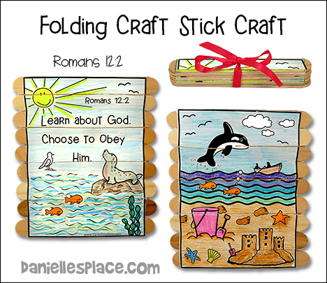 Folding Craft Stick Craft with Beach Theme for Preschool Children