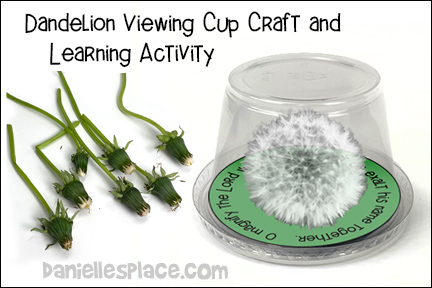 Dandelion Viewing Cup Craft and Learning Activity