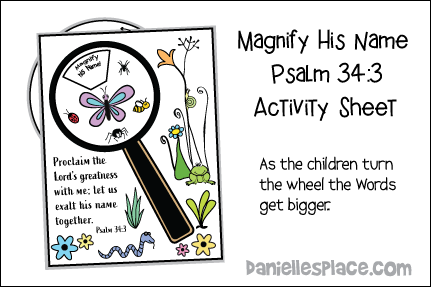 Magnify His Name Activity Sheet for VBS