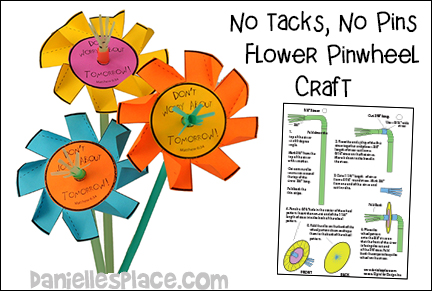 No Tacks, No Pins Paper and Straw Spinning Pinwheel Craft