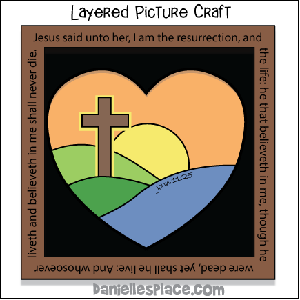 Layered Easter Picture Craft of Cross on Calvary