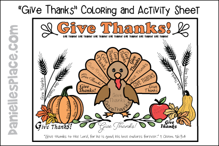 Give Thanks Coloring and Activity Sheet