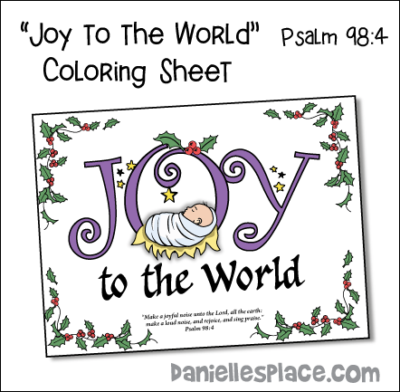 Joy to the World Coloring Sheet and Learning Activity