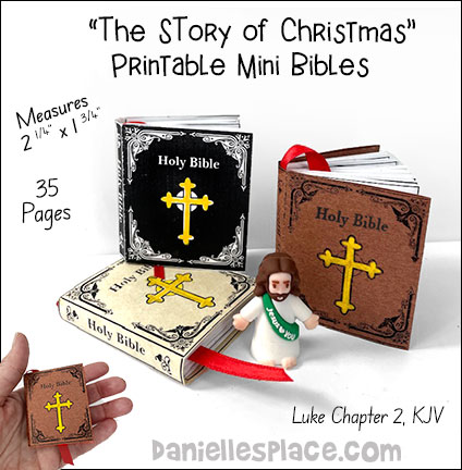 Mini Printable Bible Christmas Ornament