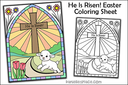 Easter Coloring Sheet - Cross and Lamb