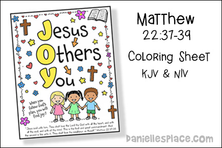 Greatest Commandment Joy Coloring Sheet