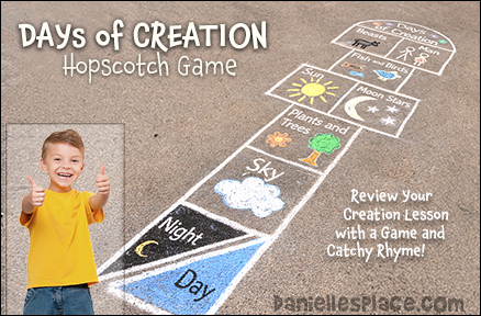 Days of Creation Hopscotch Game and Craft Activity