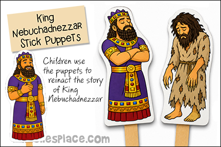 King Nebuchadnezzar Stick Puppets
