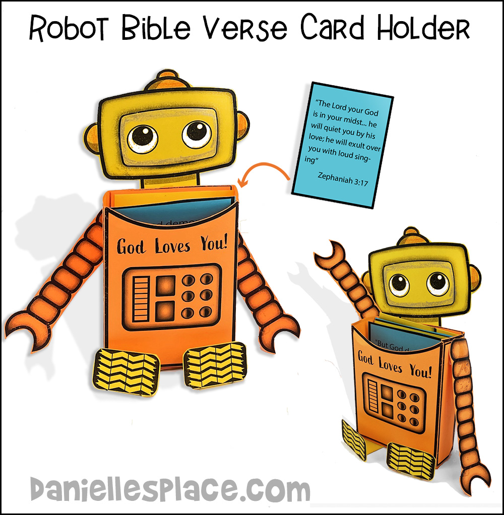 Robot Bible Verse Card Holder Craft
