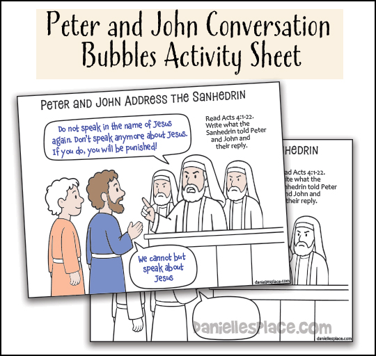 Peter and John Conversation Bubbles Activity Sheet